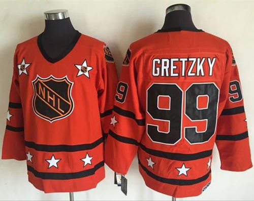 Oilers #99 Wayne Gretzky Orange All Star CCM Throwback Stitched NHL Jersey - Click Image to Close